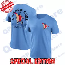 SALE!!_ Men's Light Blue Chicago Cubs Iconic Home Dog Graphic T-Shirt S-5XL