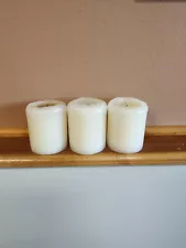 Set Of 3 Vanilla Scented Candles - 3" X 4" Pillar - Slightly Used