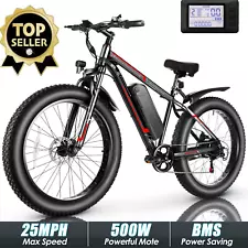 Sale! 26'' Electric Bike Adults Mountain Bicycle 500W/48V Bike Ebike+Li Battery~