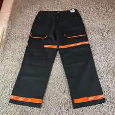 Marithe Francois Girbaud Pants Mens 40 Orange Black Shuttle Jeans NWT Vintage