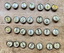 Typewriter Keys Lot Of 33 From Rare Vintage Harris Visible -Some Dirt & Damage