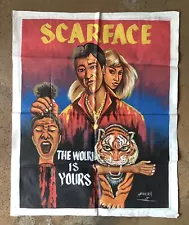 Ghana Movie Poster African Hand Painted Cinema SCARFACE 36x44 Tony Montana