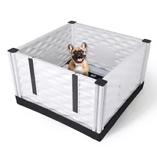 EZwhelp 28"x28" Puppy Dog Whelping Box Playpen w/Rails & Liner, Black (Used)