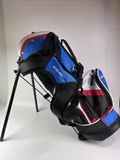 Top Flite Junior 5 Way Golf Bag Kids Red White Blue With Stand