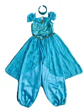 $75 2 Pc blue Disney Princess Jasmine Halloween Costume Girl Size 7 8 Head Band.