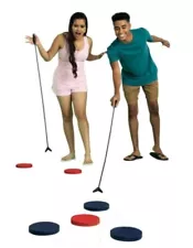 High Five 8-Piece Sidewalk Shuffleboard Outdoor Game Set - 2 Cues / 6 Pucks