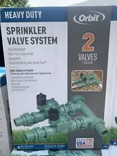 Orbit Sprinkler Valve System 2-Valves Fully Assembled NEW Green