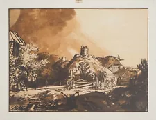 Rembrandt: Stormy Landscape, LITHOGRAPHY, 1923