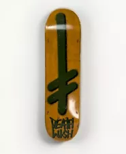 DEATHWISH GANG LOGO SKATE DECK-7.87 MUSTARD/ARMY