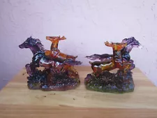 2 Chinese Horse and Deer Multi-Color Crystal/Hard Glass figurines For Sale!!!