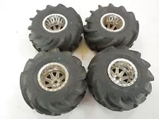 4x Jconcepts 3083 Fling Kings 1/10 Monster Truck Paddle Tires on 12mm Hex Wheels