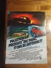 Vtg ORIGINAL 1973 VW Volkswagen THE THING Dealership Sales Brochure 4 Pages RARE