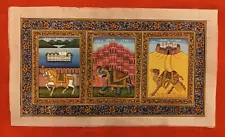 Three Cities of Rajasthan Intricate Indian Traditional Fine Miniature Painting