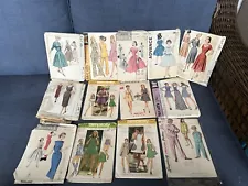 lot of 13 vintage sewing patterns. simplicity & mccalls, butterick see pics (p1)