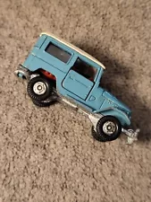 Tomica No. 2 Toyota Land Cruiser RED SEATS 1/60 Blue Japan Vintage Toy Car