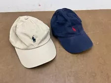 RALPH LAUREN POLO HAT LOT sewn pony logo beige blue red horse dad baseball cap