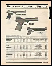 1999 BROWNING Buck Mark Bullseye Target and Silhouette Pistol PRINT AD w/prices