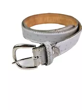 Genuine Gray Full Quill Ostrich Leather Belt Men's Size Large Cowboy Western