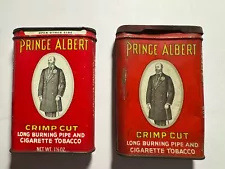 2- Prince Albert Crimp Cut Tobacco Can 1 1/2 Oz One Is Older Than The Other