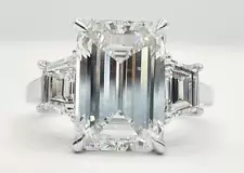 3.50 Carat E VS1 Platinum Emerald Cut Lab Grown Diamond Ring IGI Certified