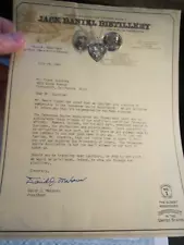 1985 JACK DANIELS LETTER AND TENNESSEE SQUIRE DEED SIGNED SEALED - BBA-50