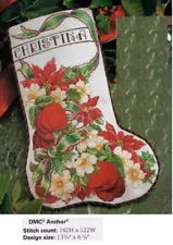 APPLES & ROSES FRUIT STOCKING CROSS STITCH PATTERN ONLY YD EYYQ