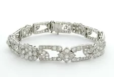 ANTIQUE DIAMOND BRACELET PLATINUM DIAMOND ART DECO BRACELET 13.88 CT