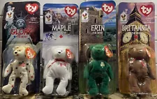 MCDONALDS TY International Bears Beanie Babies 1999 Set of 4 - Rare