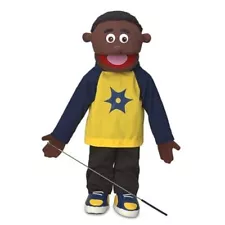 25" Jordan, Black Boy, Full Body, Ventriloquist Style Puppet