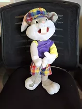 Looney Tunes Bugs Bunny Golfer Plush 23" Plaid Shorts Hat Golf Club Nanco 2003