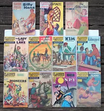 VINTAGE GROUP OF 11 CLASSIC ILLUSTRATED & JUNIOR COMICS 1960s DECENT READERS CND