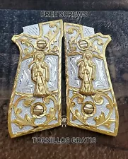 Taurus pt92 Santa Muerte Reaper cachas gun pistol premium grips 24k gold Plated