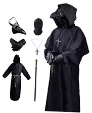 Plague Doctor Costume Plague Doctor Mask for Adults Men Woman Large Black