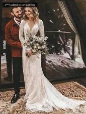 Boho Long Sleeve Wedding Dress Lace New