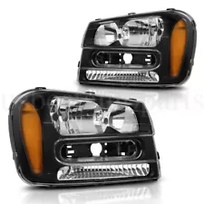 Fit For 2002-2009 TrailBlazer Headlights Halogen Headlamps Left+Right Assembly