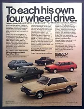 1984 Subaru Brat Sporty Hardtop Wagon Sedan photo "To Each His Own" print ad