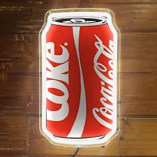 Coca Cola Soda Drink Can Bar Poster Party Club Silicone LED Neon Sign 12"x7" G1