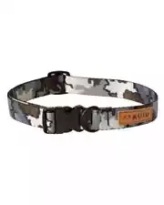 Kuiu Hunting Camo Adjustable Nylon Webbing Dog Collar Vias Pattern