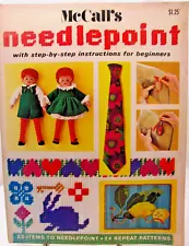 Vintage McCalls Needlepoint Beginners Step by Step 1972 Patterns Stitches Design