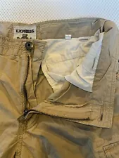 Express 30 x 11.5" Khaki 100% Cotton Casual Cargo Shorts