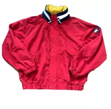 VTG Tommy Hilfiger Jacket Windbreaker Full Zip Red Yellow Flag Nautical As-is