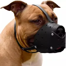 Leather Basket Dog Muzzle for German Shepherd Staffordshire Terrier Pitbull Medi