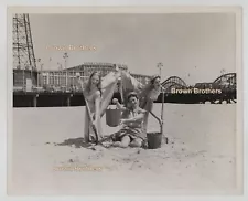 1930s Coney Island Steeplechase Park Roller Coaster Beach Models on Sand Photo