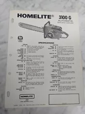 HOMELITE SALES BROCHURE LITERATURE ADVERTISEMENT AD CHAIN SAW 3100G AUTOMATIC