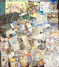 Huge Lot Scrapbooking Supplies Stickers Embellishments Bits & Pieces New used