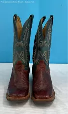 TONY LAMA Men's Dark Brown Square Toe Ostrich Cowboy Boots Size-11D