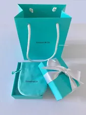 Tiffany & Co. Empty Packaging Blue Gift Box, Ribbon, Pouch, Shopping Bag 4pc Set