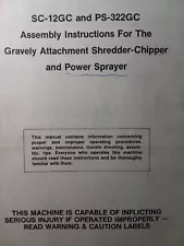 Mighty MAC Shredder Chipper & Power Sprayer for Gravely Owner & Parts Manual