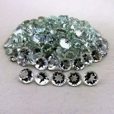 7mm Round Cut Natural Green Amethyst loose Gemstone for sale 2-100 pcs