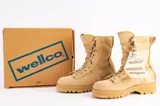 New Wellco Tan Work Combat Boots 80045 US Military Issue Made In USA Pick Size !